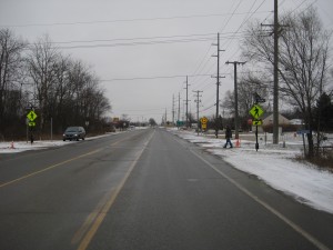 Ineffective trail crosswalk treatment in Lyon Township